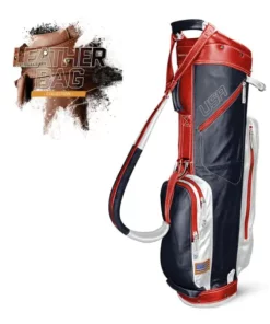 Sun Mountain Golf Sun Mountain Leather Cart Bag - Navy/White/Red