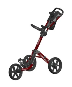 FastFold Mission 5.0 3 Wheel Golf Trolley - Burgundy/Black