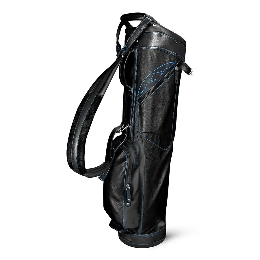 Sun Mountain Golf Sun Mountain Leather Sunday Bag - Black/Cobalt 3 Sun Mountain Golf Sun Mountain Leather Sunday Bag - Black/Cobalt