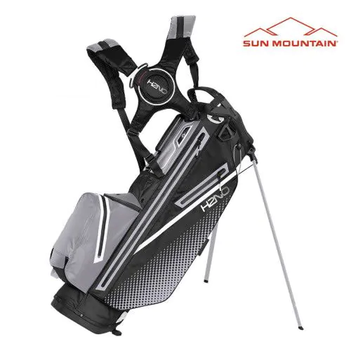 Sun Mountain Golf Sun Mountain 2023 H2NO Lite Stand Bag - Black/Nickel/White -Golf Clubs shop sm 23 h2no lite stand blk nik wht 1