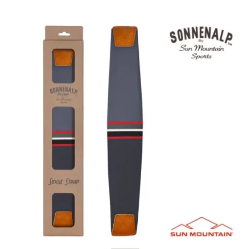Sun Mountain Golf Sun Mountain 2023 Mid Stripe Strap - Black/Gunmetal/Red -Golf Clubs shop sm strap mid sonne bgr web