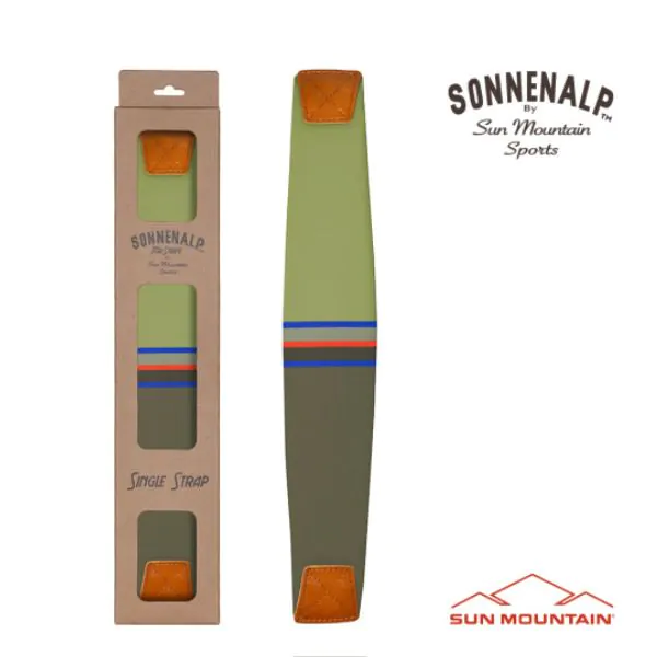 Sun Mountain Golf Sun Mountain 2023 Mid Stripe Strap - Loden/Moss/Inferno 2 Sun Mountain Golf Sun Mountain 2023 Mid Stripe Strap - Loden/Moss/Inferno