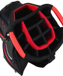 TaylorMade Golf Taylormade Deluxe Cart Golf Bag - Black/Red -Golf Clubs shop taylormade deluxe cart bag black red n78178 top view aslangolf