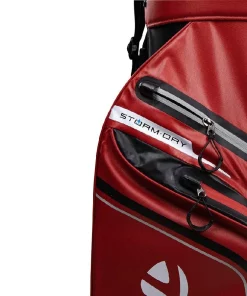 TaylorMade Golf Taylormade Storm Dry Waterproof Cart Bag - Red/Black -Golf Clubs shop v97030 zoom d3